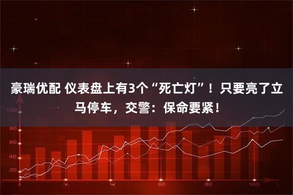 豪瑞优配 仪表盘上有3个“死亡灯”！只要亮了立马停车，交警：保命要紧！