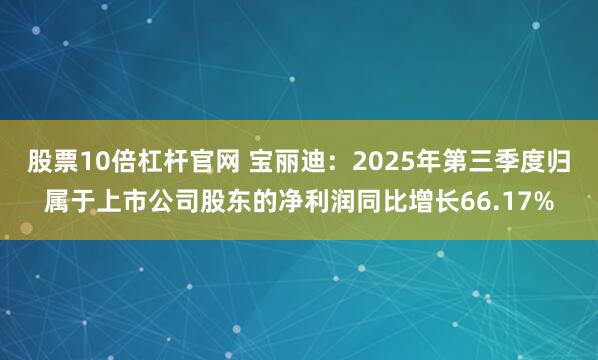 股票10倍杠杆官网 宝丽迪：2025年第三季度归属于上市公司股东的净利润同比增长66.17%